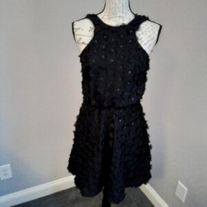 Dress The Population Floral Appliqué And Sequin Dress Black - S